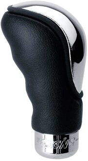 Pookknop Brio - Chroom/Zwart Leder