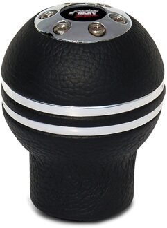 Pookknop Indigo - Chroom/Zwart Leder