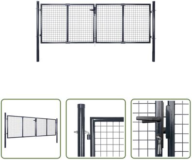 Poorten - Gegalvaniseerd staal - 306 x 125 cm - Antracietgrijs