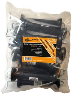 Poortgreep zwart met rechte haak