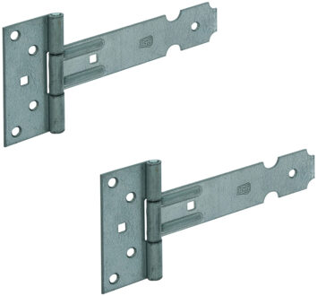 Poortscharnier - 2x - hekscharnier - staal - zwart - 20 x 3 cm