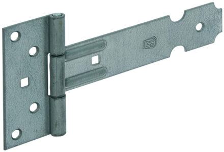 Poortscharnieren - zilver - staal gegalvaniseerd - 40 x 3,5 cm - kruishengen / hekwerk