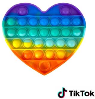 Pop it Fidget Toy Regenboog- Bekend van TikTok - Hartje- Rainbow