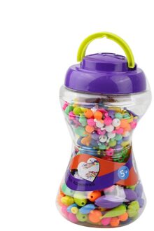 Pop Kralen Set Kids Handwerk Diy Creatieve Kleurrijke Diverse Vormen Meisjes Speelgoed Handleiding Kettingen Maken 1050Pcs 300stk met bottle