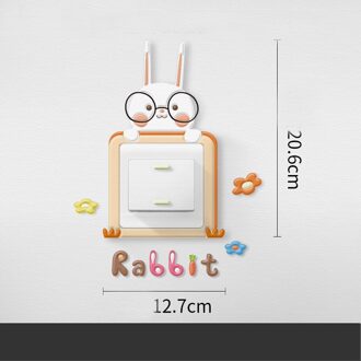 Pop Leuke Dieren Planten Flamingo Zwaan Licht 3D Switch Covers Plakken Muursticker Voor Kids Baby Nursery Slaapkamer Thuis Decal decor konijn