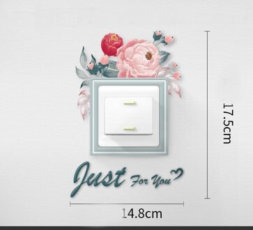 Pop Leuke Dieren Planten Flamingo Zwaan Licht 3D Switch Covers Plakken Muursticker Voor Kids Baby Nursery Slaapkamer Thuis Decal decor roos