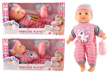 Pop met 10 geluiden en accesoires 30cm roze