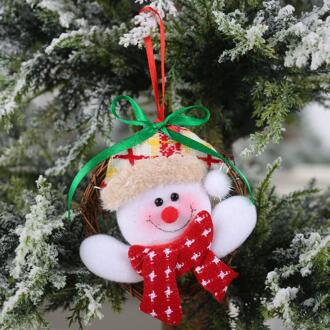 Pop Rotan Ring Krans Hanger Ornamenten Vrolijk Kerst Ornamenten Kerst Cadeau Voor Kinderen Kerstman Snowman Boom Speelgoed Opknoping 02