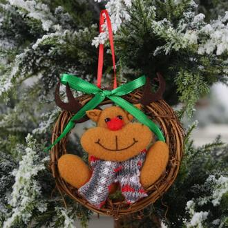 Pop Rotan Ring Krans Hanger Ornamenten Vrolijk Kerst Ornamenten Kerst Cadeau Voor Kinderen Kerstman Snowman Boom Speelgoed Opknoping 03