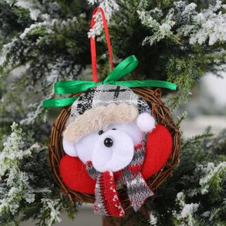 Pop Rotan Ring Krans Hanger Ornamenten Vrolijk Kerst Ornamenten Kerst Cadeau Voor Kinderen Kerstman Snowman Boom Speelgoed Opknoping 04