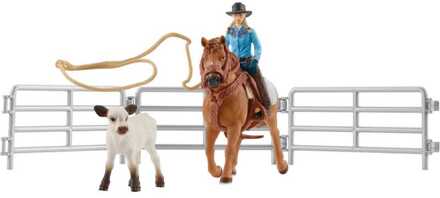 Pop Schleich Cowgirl Team Roping Fun Multikleur