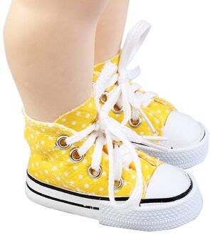 Pop Unisex Schoenen Stijl Spotted Pop 7.5Cm Canvas Schoenen Voor 1/3 Bjd Pop Mode Mini Schoenen Voor russische Diy Pop geel