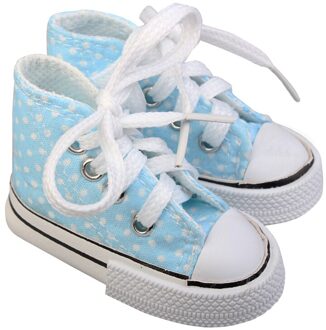 Pop Unisex Schoenen Stijl Spotted Pop 7.5Cm Canvas Schoenen Voor 1/3 Bjd Pop Mode Mini Schoenen Voor russische Diy Pop licht blauw