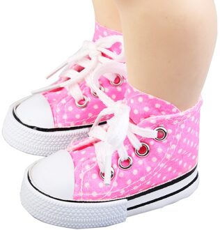 Pop Unisex Schoenen Stijl Spotted Pop 7.5Cm Canvas Schoenen Voor 1/3 Bjd Pop Mode Mini Schoenen Voor russische Diy Pop roze