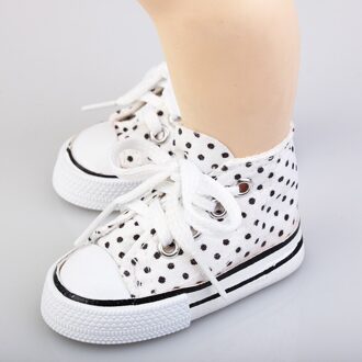 Pop Unisex Schoenen Stijl Spotted Pop 7.5Cm Canvas Schoenen Voor 1/3 Bjd Pop Mode Mini Schoenen Voor russische Diy Pop wit