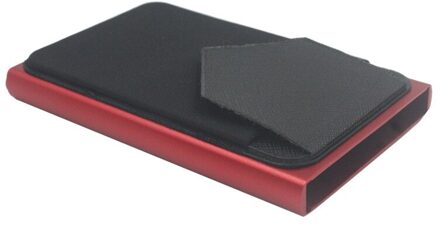 Pop Up Id Rfid Kaart Mannelijke Portemonnee Mini Pakket Aluminium Metal Beschermende Kleding Opbergtas Smart Quick Release Vrouwen portemonnee rood