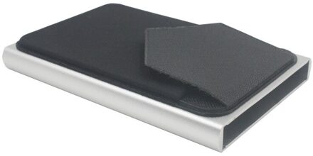 Pop Up Id Rfid Kaart Mannelijke Portemonnee Mini Pakket Aluminium Metal Beschermende Kleding Opbergtas Smart Quick Release Vrouwen portemonnee zilver