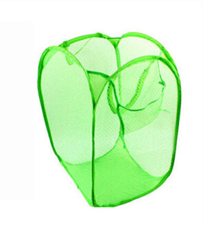 Pop Up Meerdere Kleur Kleren Wassen Wasmand Bag Opvouwbare Mesh Opslag Speelgoed Container Organisatie Opslag Huishouden A groen