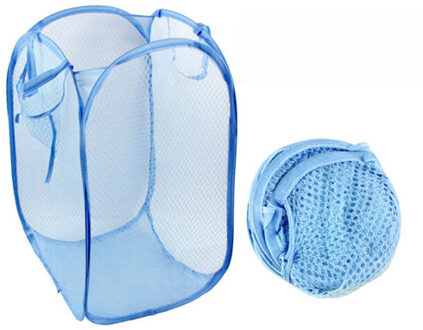 Pop Up Meerdere Kleur Kleren Wassen Wasmand Bag Opvouwbare Mesh Opslag Speelgoed Container Organisatie Opslag Huishouden D lucht blauw