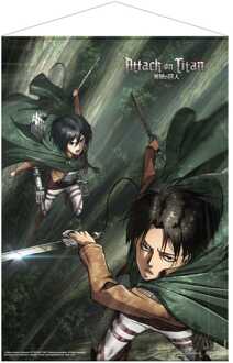 POPbuddies Attack on Titan Wallscroll Mikasa and Levi 50 x 70 cm