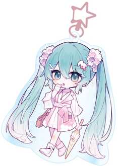 POPbuddies Hatsune Miku Acrylic Keychain Kawaii Summer Time