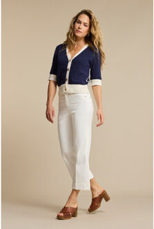 Popcorn vest d.blau Blauw - L