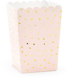 Popcornbakjes Chique Lichtroze/Goud (6st) Roze, Multikleur - Print