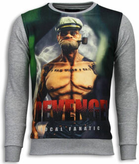 Popeye Revenge - Digital Rhinestone Sweater - Licht Grijs - Maten: M