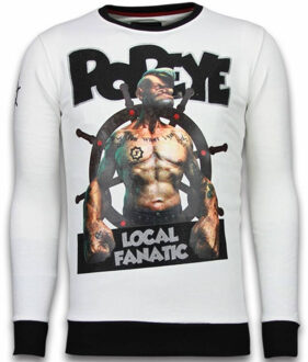 Popeye - Rhinestone Sweater - Wit - Maten: S