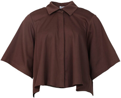 Poplin blouse Alijah  bruin