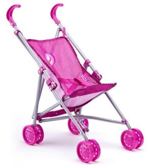 Poppen buggy - roze - met eenhoorn - 57 cm - inklapbaar - poppenwagen - speelgoed