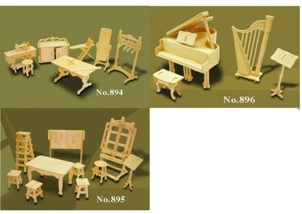 Poppenhuis meubels hobby Bruin