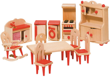 Poppenhuismeubeltjes serie 2: KEUKEN 11-delig, voor poppenhu