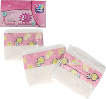 Poppenluiers - 4x - multikleur - stof/kunststof - 13 x 11 cm - poppenaccessoires