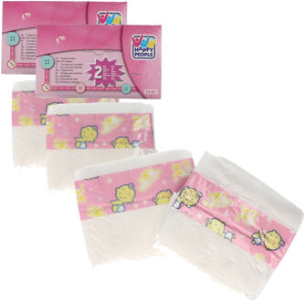 Poppenluiers - 6x - multikleur - stof/kunststof - 13 x 11 cm - poppenaccessoires