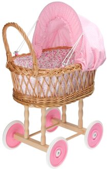 Poppenwagen Hout met Kussentje