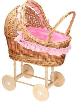 Poppenwagen Hout met Kussentjes