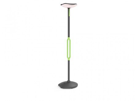 Poppy - Draagbare LED Solorlamp met Bluetooth Speaker - Donkergrijs met Groen Accent