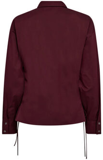 Poppycc eyelet blouse bordeaux Rood - S