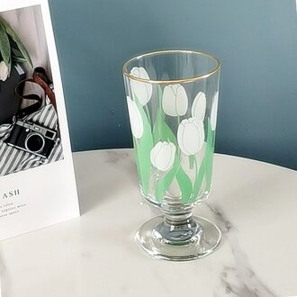 Populaire 4 Stijlen Kleine Bekers Witte Bloem Tulp Wijnglas Rode Bloem Gouden Mond Whisky Dessert Cup Ins Drinken set S2