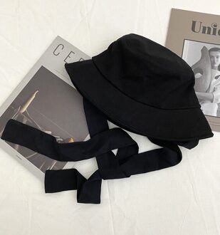 Populaire Bandage Emmer Hoed Vrouwen Meisjes Opvouwbare Outdoor Chapeau Zon Voorkomen Hoeden Katoen Visser Cap Vrouwen Panama Strand Hoed zwart