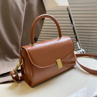 Populaire Kleine Tas Vrouwen Tassen Mode Herfst Winter Retro Veelzijdige Een Schouder Messenger Bag Draagbare Kleine licht bruin