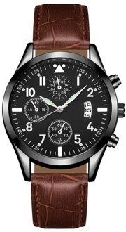 Populaire Mannen Lederen Horloge Met Kalender Functie Plus Lichtgevende Functie Horloge Mannen Mechanische Horloges Horloges Heren