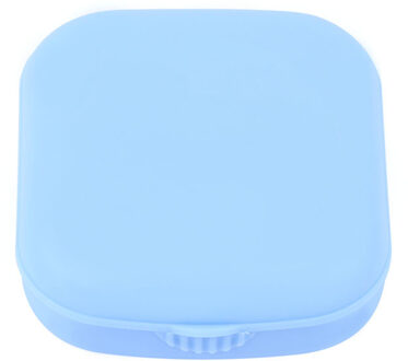 Populaire Mini Vierkante Contact Lens Geval Met Spiegel Vrouwen Gekleurde Contactlenzen Box Ogen Contact Lens Container Mooie Reizen Kit blauw