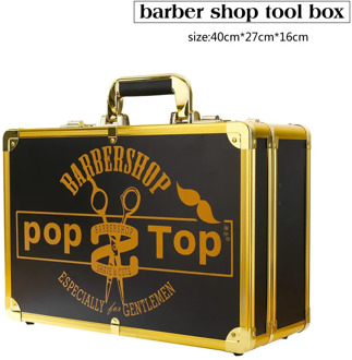 popular salon senior barber shop Storage box golden fashion tool box Electric clippers box Multi purpose Barber products
