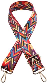 Popularadjustable Schouderriem Brede Tas Riem Etnische Stijl Kleurrijke Handtassen Strepen 75-135 Cm Schouderriem Diy Accessoires G