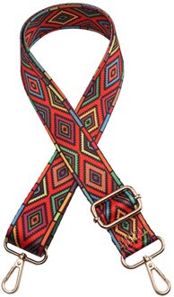 Popularadjustable Schouderriem Brede Tas Riem Etnische Stijl Kleurrijke Handtassen Strepen 75-135 Cm Schouderriem Diy Accessoires