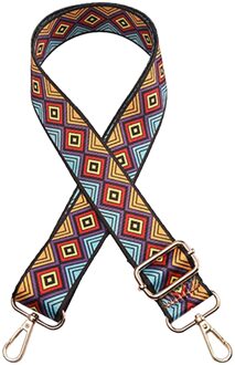 Popularadjustable Schouderriem Brede Tas Riem Etnische Stijl Kleurrijke Handtassen Strepen 75-135 Cm Schouderriem Diy Accessoires