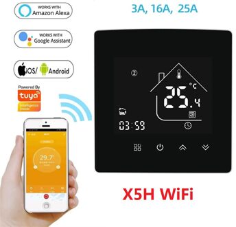 Popularl Smart Wifi Thermostaten Tuya Voice Afstandsbediening Elektrische Gas Boiler Verwarming 3A 16A 25A Grote Power Controller GA-Water-3A