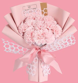 Popularpreserved Bloem Roze Anjer Zeep Boeket Rose Bloem Moederdag Giftsupport En